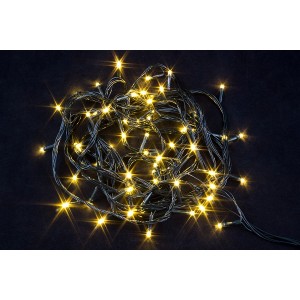 Гирлянда светодиодная, длина 11.0м, нить прозрачная, 140LED диодов, с контроллером, цвет-теплый белый. Артикул Г156433